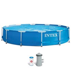Intex kit piscinette Metal Frame Ronde Tubulaire (ø) 3,66 x (h) 0,76m