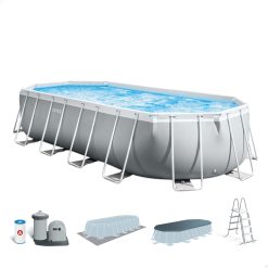 Intex kit Piscine Prism Frame Ovale Tubulaire (l) 6,10 x (l) 3,05 x (h) 1,22m