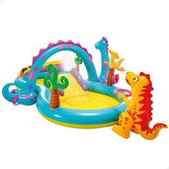 Intex Centre de Jeu Aquatique Gonflable Dinoland Play Center, Modèle Assorti (avec et sans Volcan), Multicolore, 333x229x112 cm, 280 litres